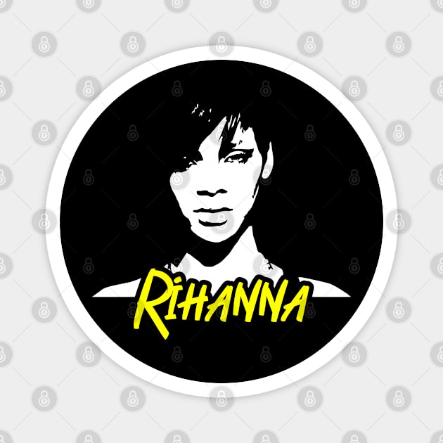 Rihanna yellow text Magnet by Aldyz